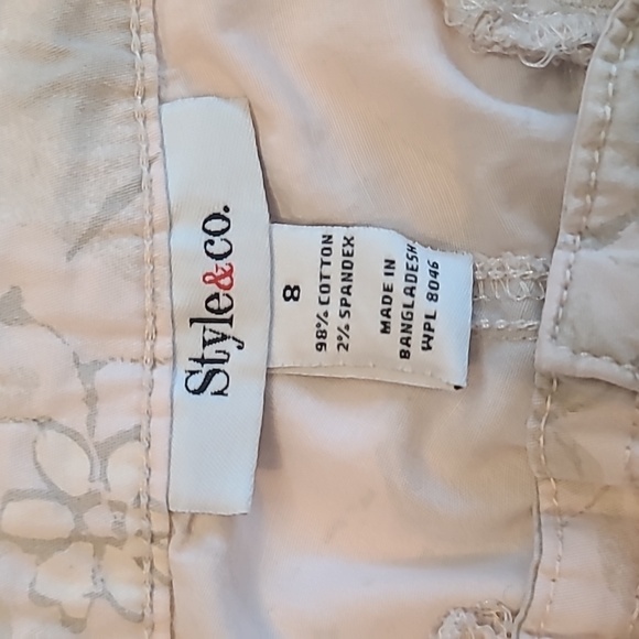 Style and Co adjustable pink and gray adjustable Capri draw string waist size 8 - Picture 3 of 9